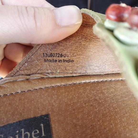 Josef Seibel Leather Round Open Toe with Toe-Loop Slide On Sandals. - Picture 10 of 16